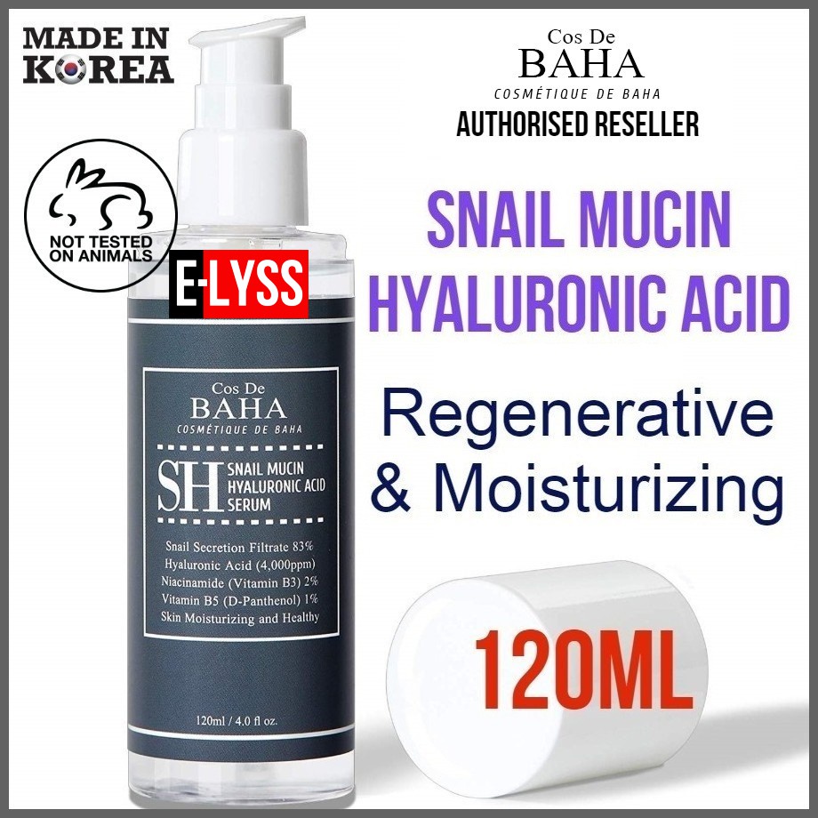 COS DE BAHA Snail Mucin HA (Hyaluronic Acid) Serum 120ML Shopee Malaysia