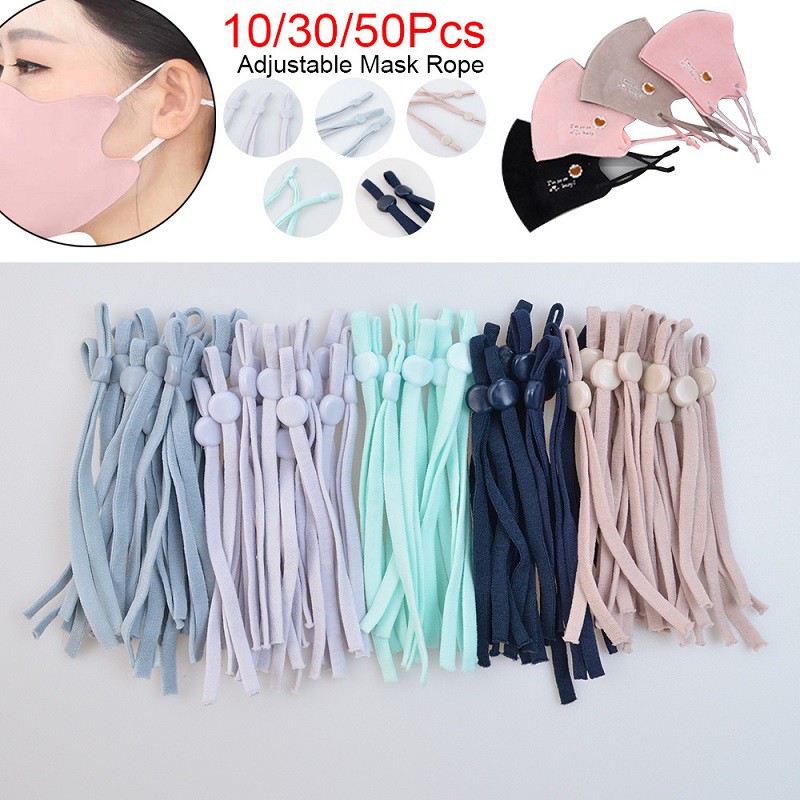 10/30/50 Pcs Adjustable Mask Sewing Elastic Band Cord With Buckle
