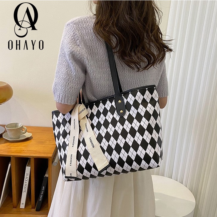 OHAYO Fashion Women Korean Style Shoulder Tote Bags Shopee Malaysia