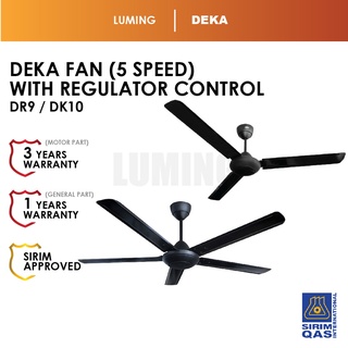 LMG_SIRIM DEKA Fan DR9 DK10 Ceiling Fan 3/5 Blades Motor Regulator Control Kipas Siling Syiling Cooling 3 Years Warranty