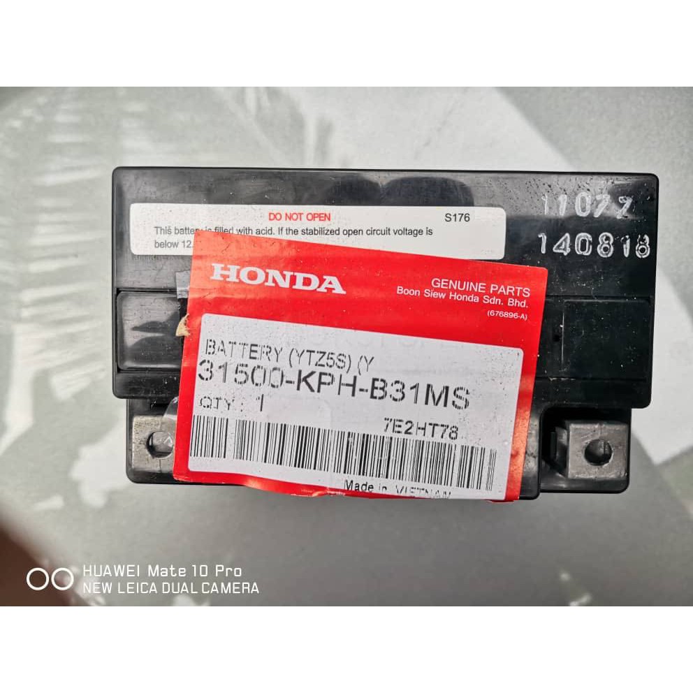Battery Ytz5s Original Honda Y15 Icon Nouvo Lc Ex5 Ego S Ego Ego Lc Beat Wave Shopee Malaysia
