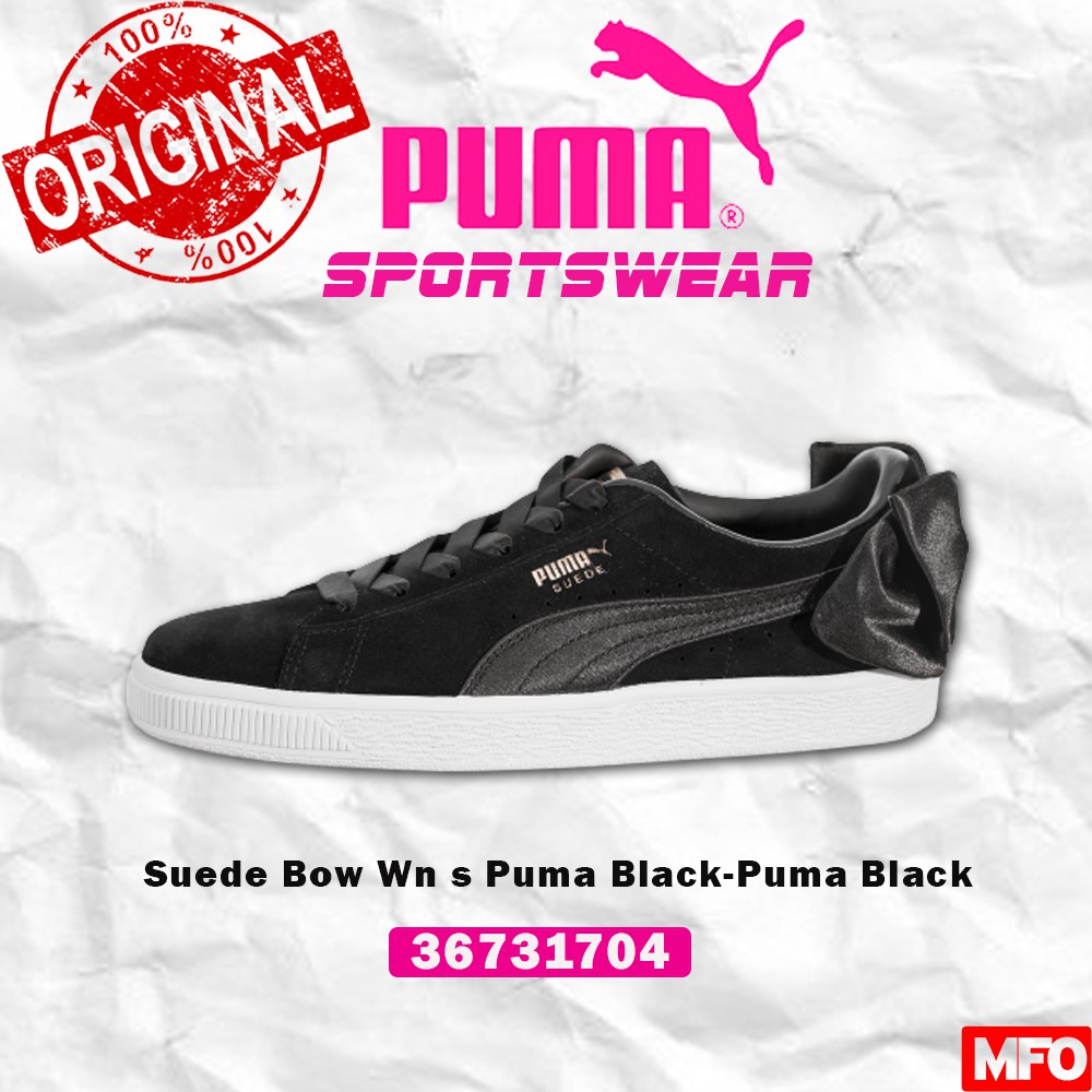 black puma bow trainers