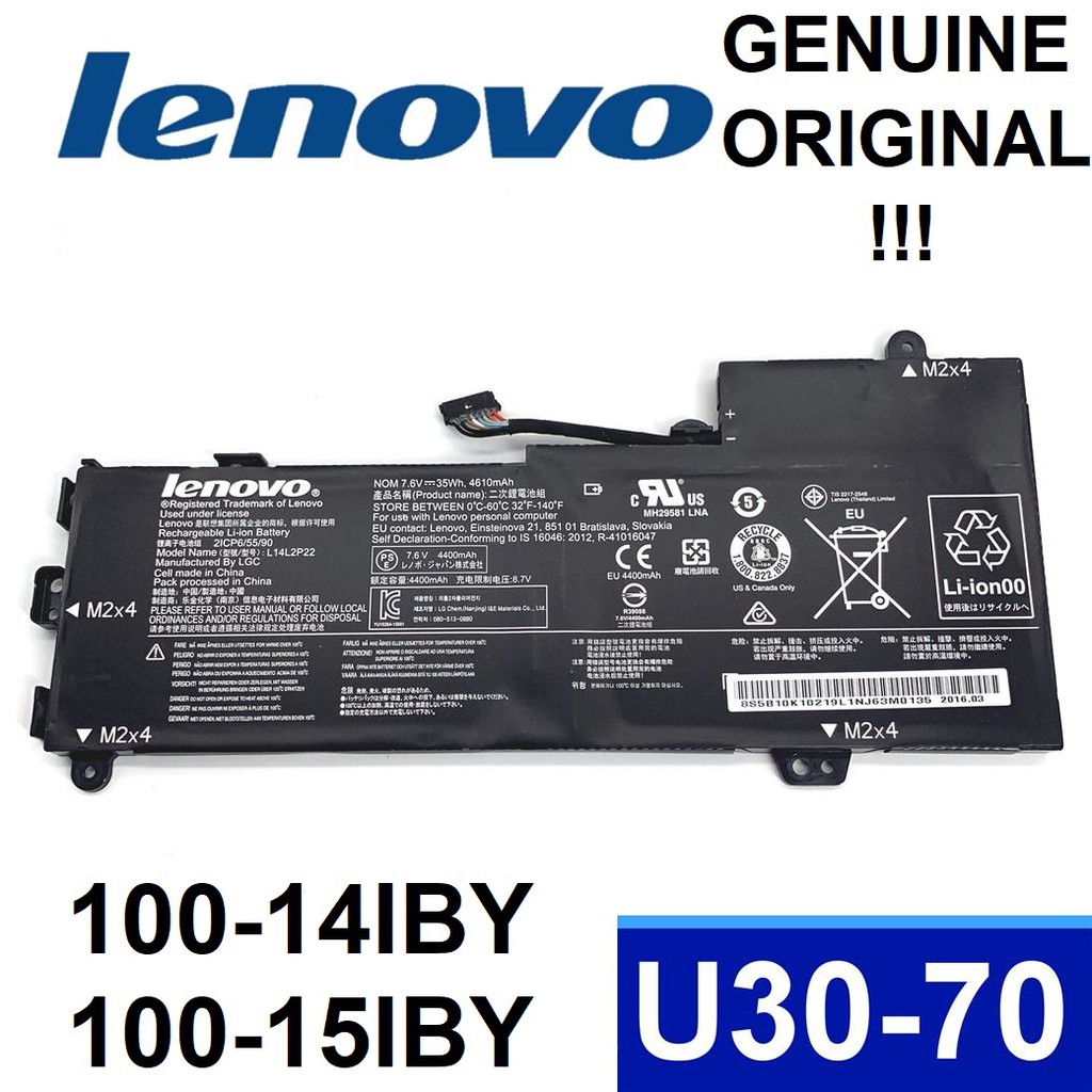 Genuine Original Lenovo Ideapad 100 14iby 100 15iby 80mj Battery Shopee Malaysia