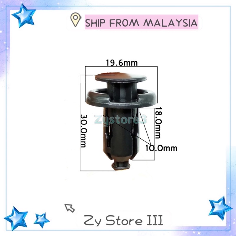 10 PCS Honda bumper clip honda accord civic city insight jazz crv bumper fasterner bumper rivet