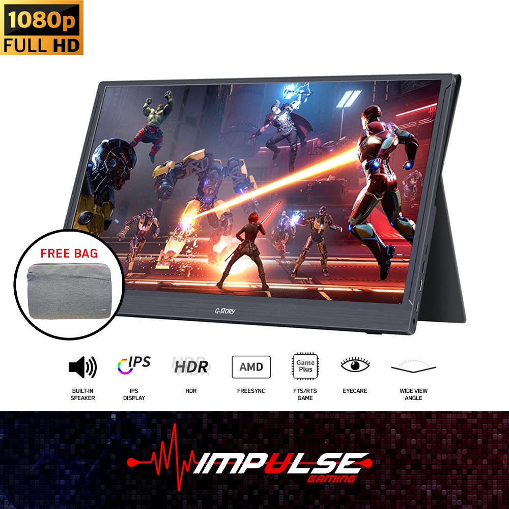 G Story Hdr Fhd Portable Gaming Ips Monitor For Ps4 Xbox Switch Pc 15 6 Free Pouch Bag Shopee Malaysia