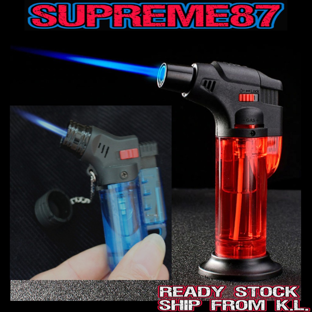 Windproof Jet Flame Lighter 🔥Ready stock🔥 大支防风打火机 Refillable Windproof Torch Jet Turbo Gas Lighter BBQ