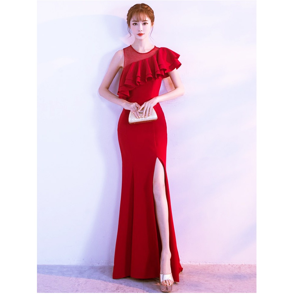 evening gown red colour