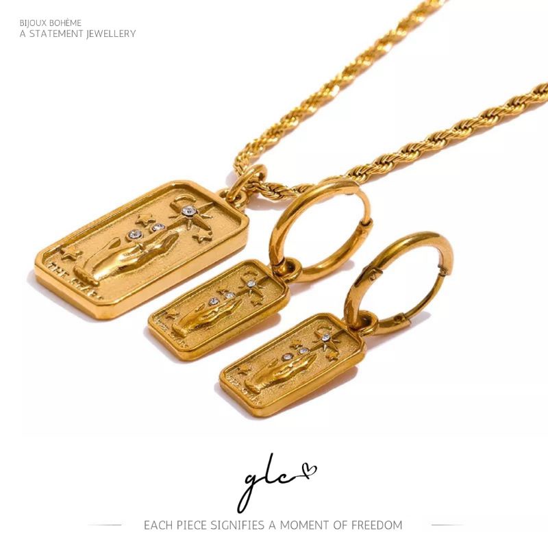 Titanium Gold Plated The Stars Jewellery Set Shopee Malaysia