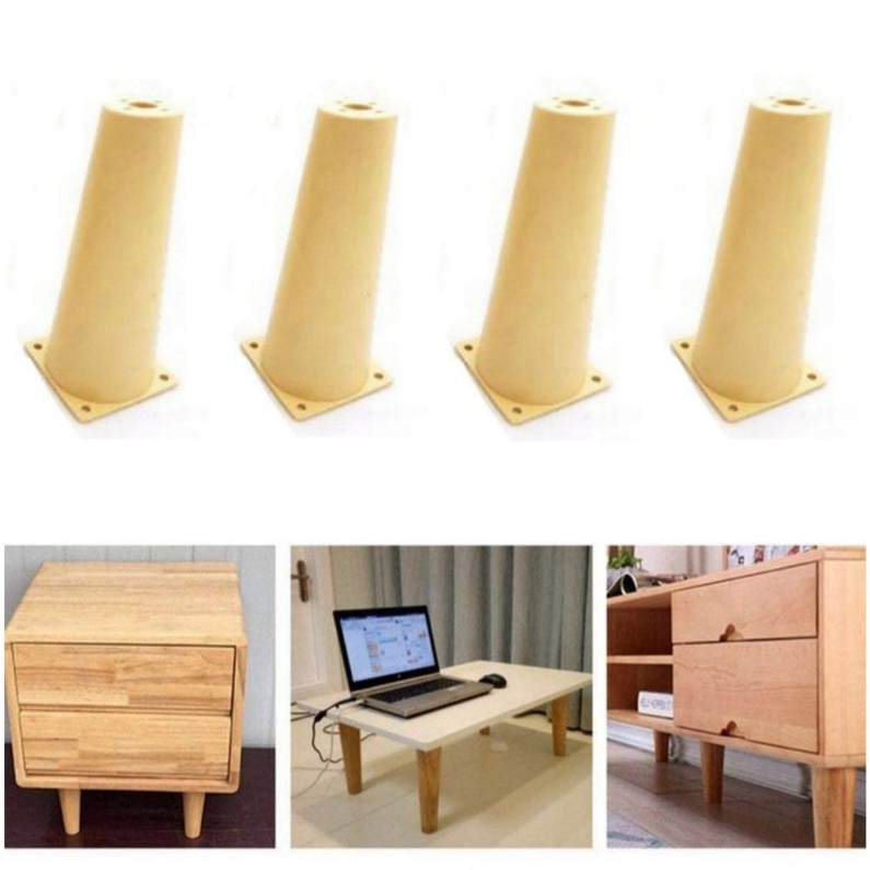 4pcs Plastic Furniture Legs Plastic Round Tapered Table Cabinets feet Sofa Bed TV Cabinet legs Furniture feet