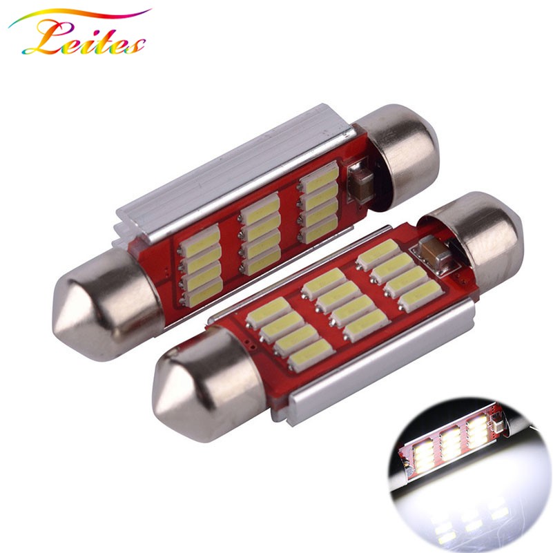 Set of 2pc White Map Light Festoon 3 SMD LED Light Bulbs 211-2 562-42mm 1 Pair