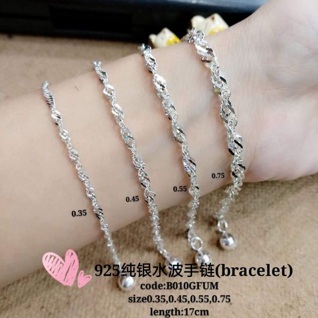 925纯银水波手链(bracelet silver 925)*Gelang tangan silver