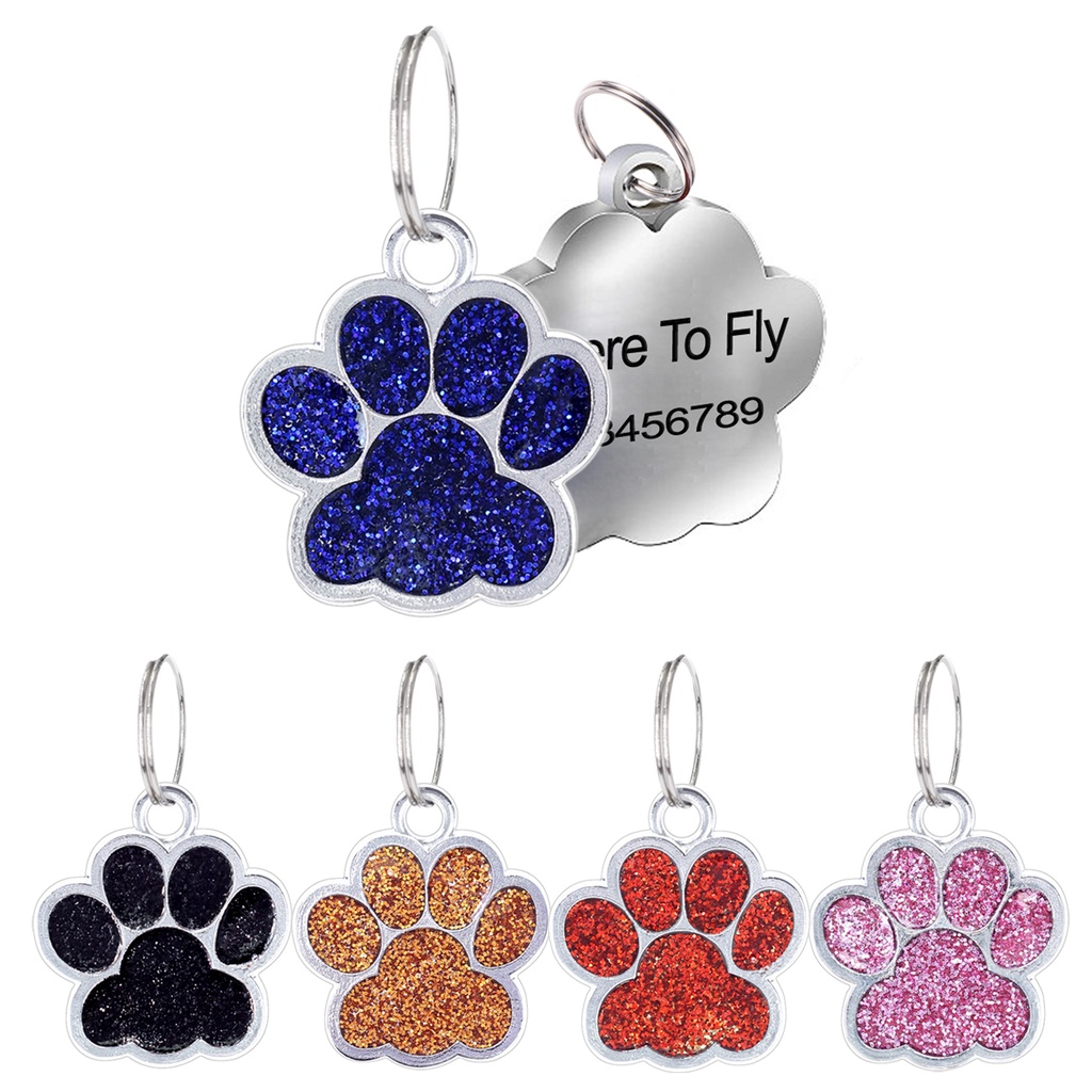 1 Pcs Personalized Engraving Pet Cat Name Tags Customized Dog ID Tag Collar Accessories Nameplate Anti-lost Pendant Metal Keyring