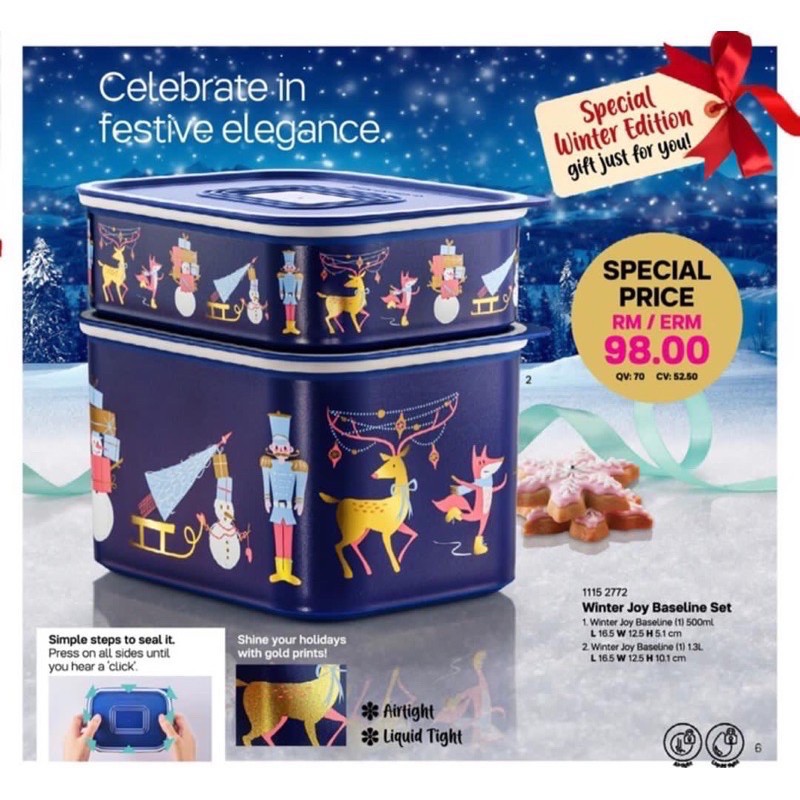 (Ready Stock) Tupperware Winter Joy Baseline Sets