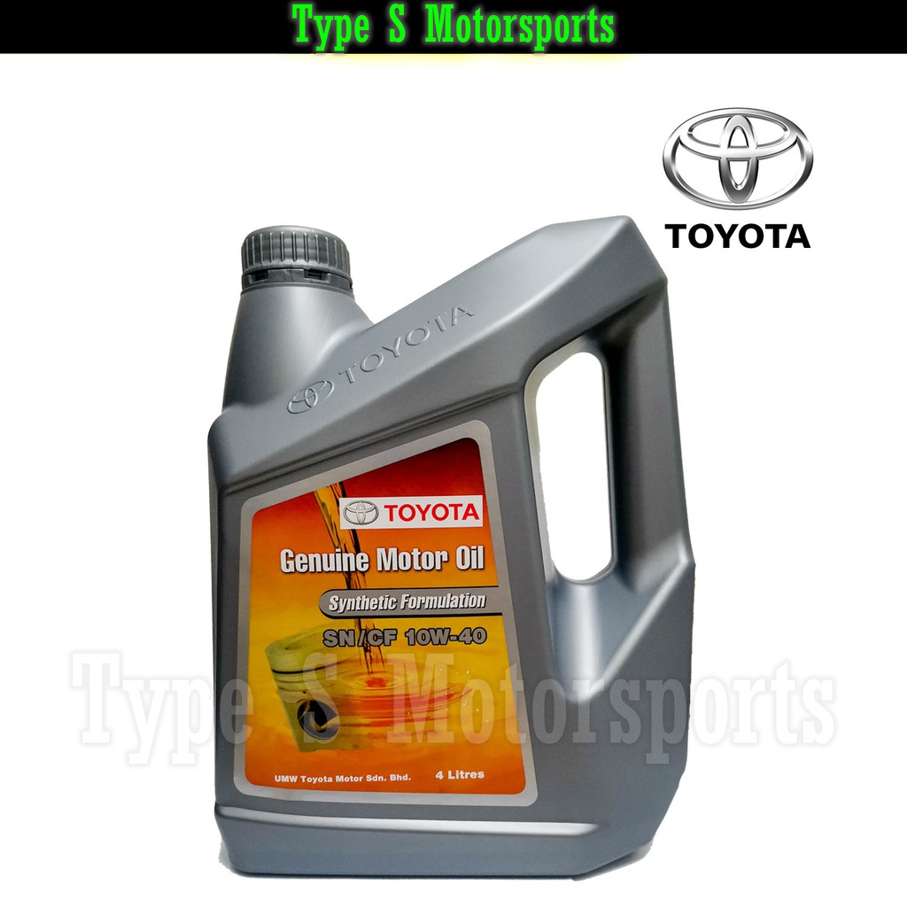 TOYOTA GENUINE ENGINE OIL 10W-40 SEMI SYNTHETIC ( 4 Liters ) | Shopee ...