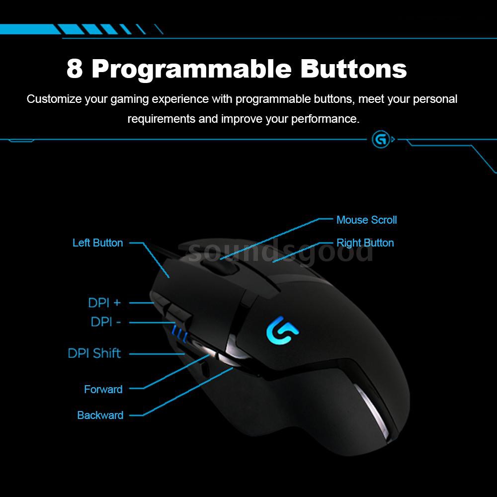 Logitech G402 Hyperion Fury Mouse Fps Gaming Mouse Fusion Engine 32 Bit Arm Processor 8 Programmable Buttons Dpi Setting Shopee Malaysia