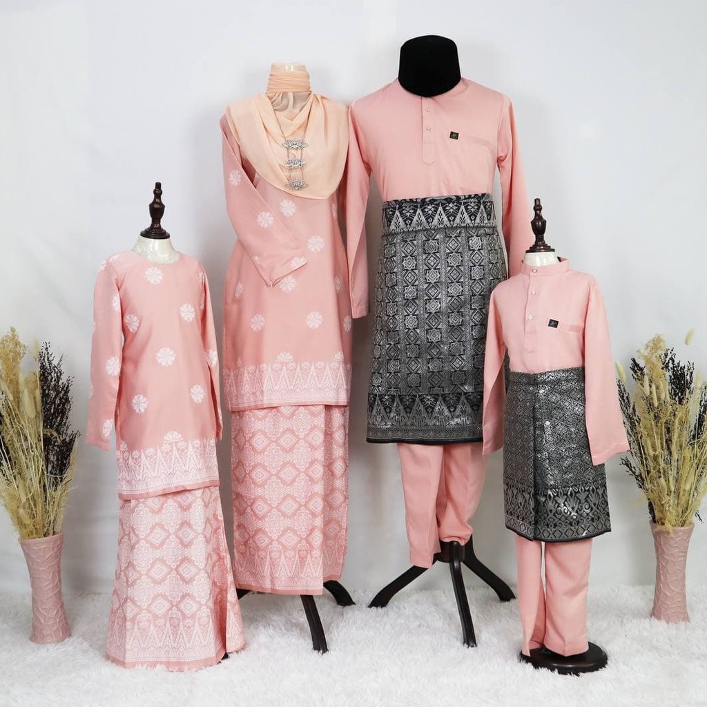 Baju Kurung Songket Tabur Dewasa Dan Budak [ Peach ] Shopee Malaysia