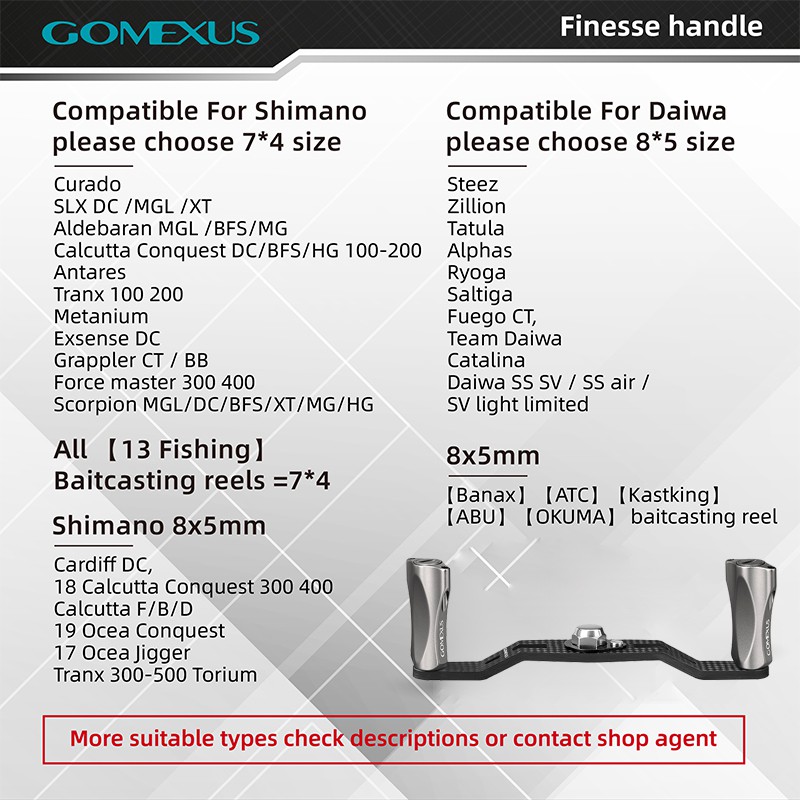 Gomexus 95mm Super light Carbon Handle For Shimano Daiwa Kastking Abu  Garcia BaitCasting Fishing Reel DC-S21 | Shopee Malaysia