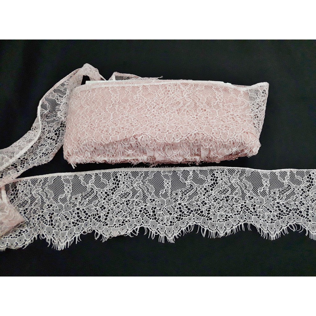 KAIN BORDER LACE (3 meter ) MURAH & LEMBUT - DUSTY PINK ...