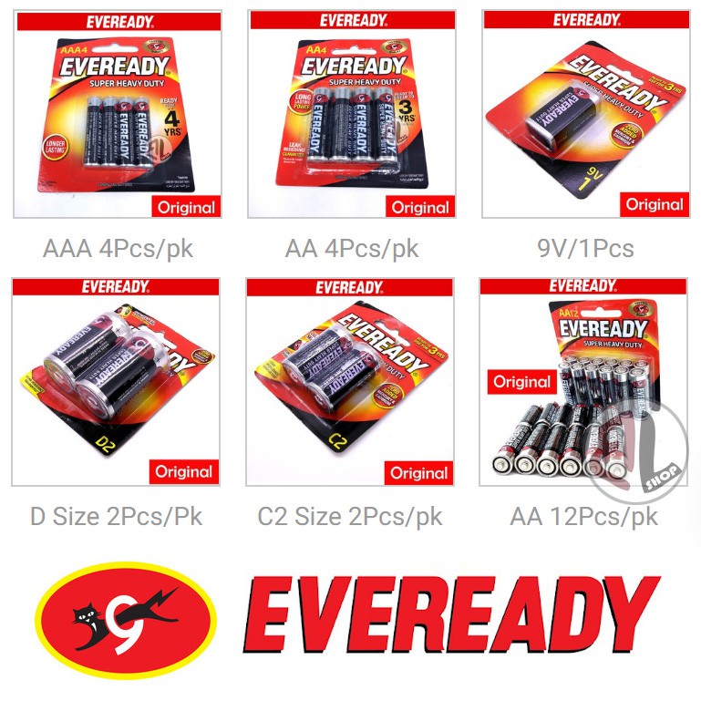 Official Eveready Super Heavy Duty R03 15v 2412pcspack Aaaaa9vc