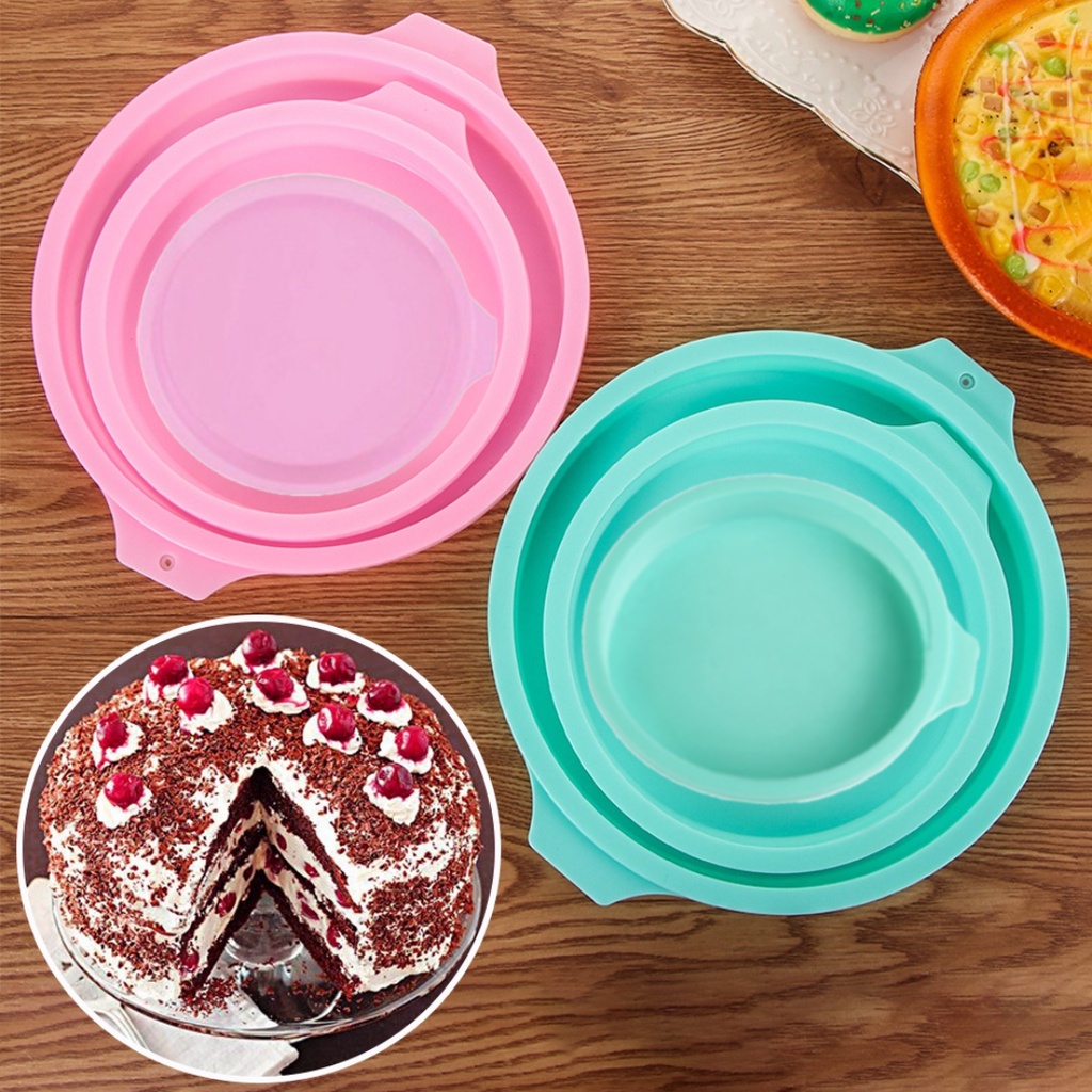 4/6/8 Inch Silicone Cake Mold | Rainbow Cake Layered Baking Tray | Non-Stick Bakeware Desserts Tool | Loyang Kek Silicon