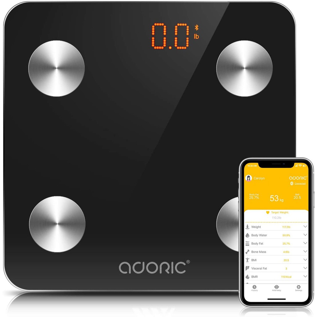 Body Fat Scales for iOS and Android Bianco Adoric Wireless Digital Diagnostic Scale 