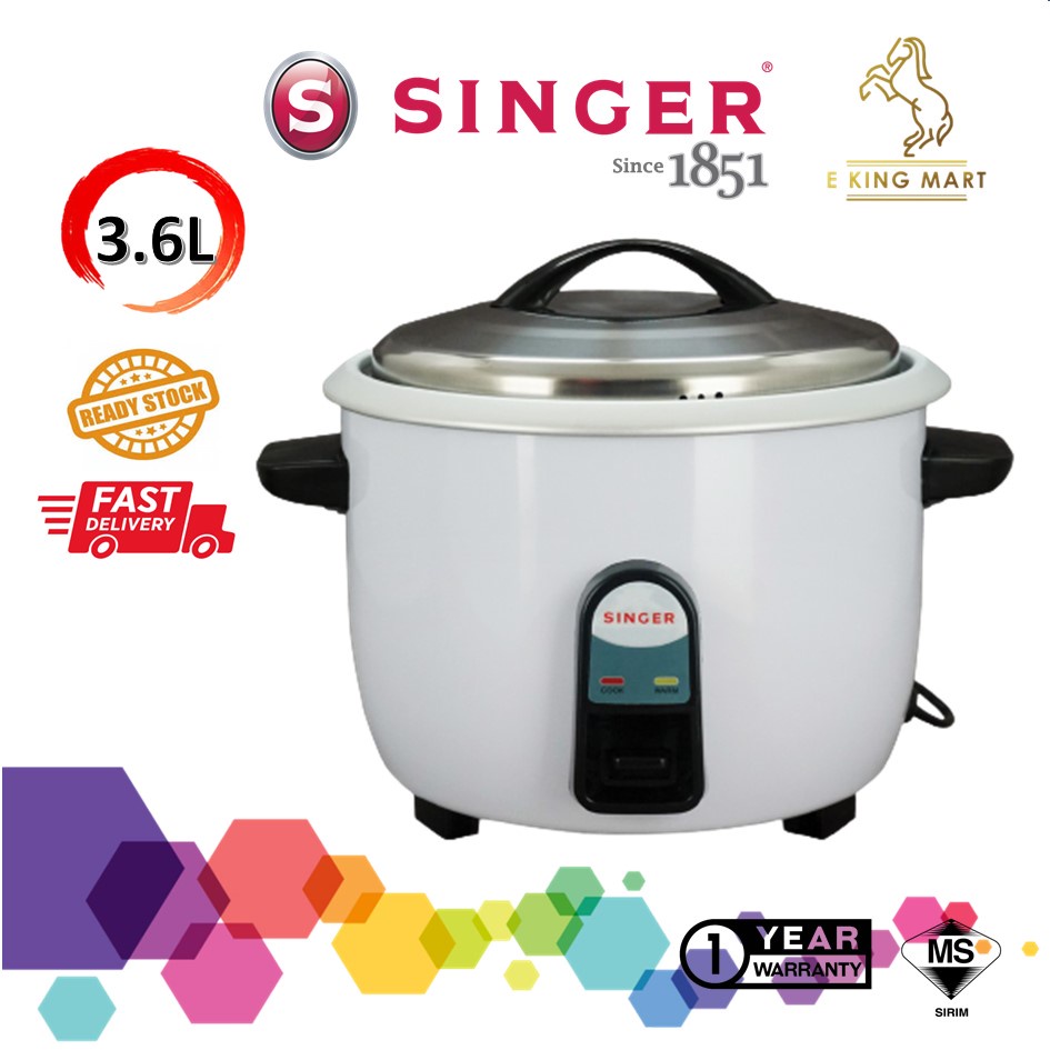 Singer RC36A Electric Rice Cooker 3.6L 8 20 Orang Nasi Periuk Jenama