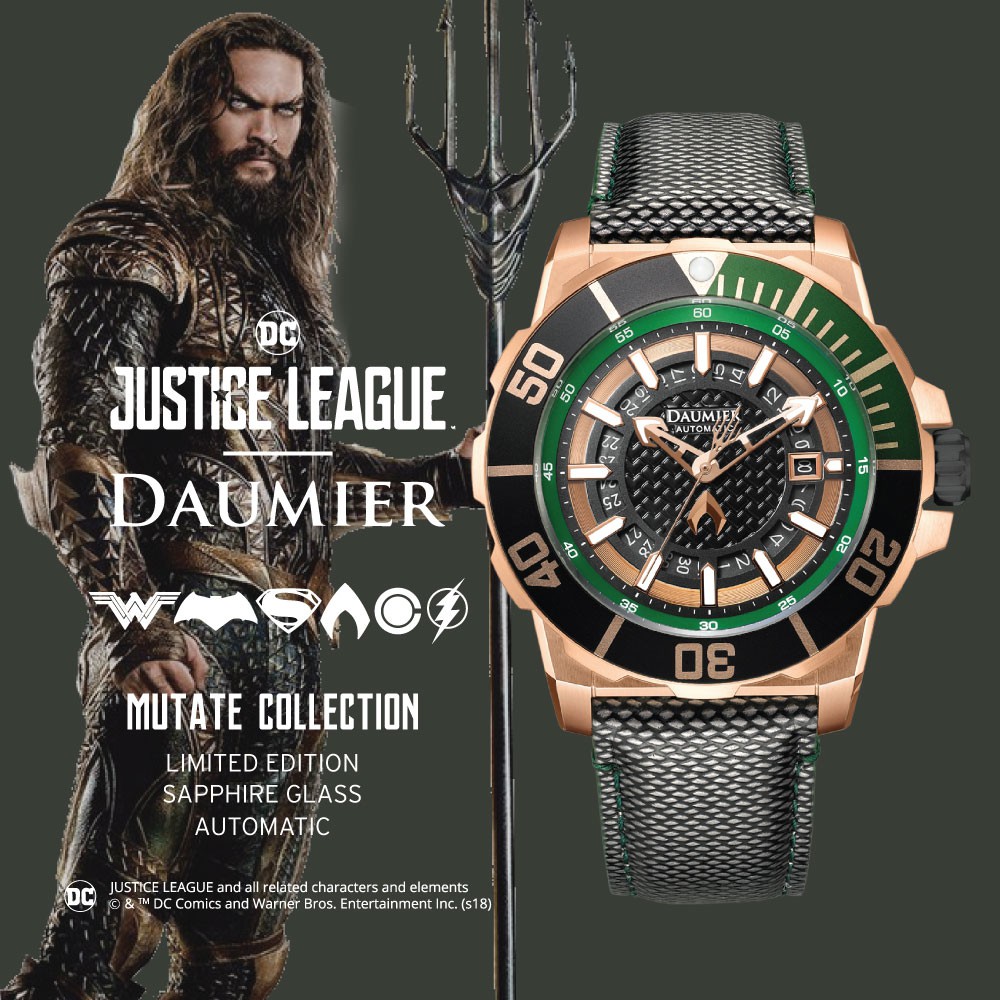 Daumier Aquaman Mutate Black Leather Collection Unisex Watch Shopee Malaysia