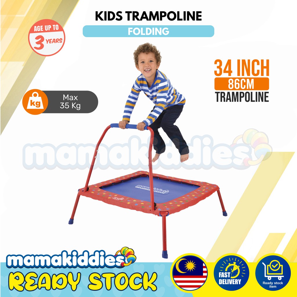 Mamakiddies 34-inch (86 CM) Kids Trampoline Folding Padded ...