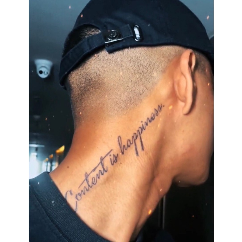 MEET Magic Tattoo】Contentment Is Hapiness Tattoo Stickers English Alphabet  Temporary Tattoos Magic Tattoo Stickers Can Last 10~15 Days | Shopee  Malaysia