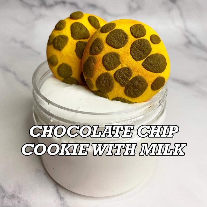 Chocolate Chip Cookie With Milk Slime Diy Clay Mix In Clicky Slime Vanilla Scented Shopee Malaysia