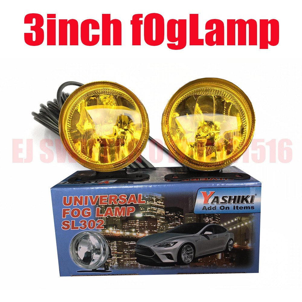 Universal 3 Fog Lamp Sport Light Fog Light Yellow 1 Set 2 Pcs Shopee Malaysia