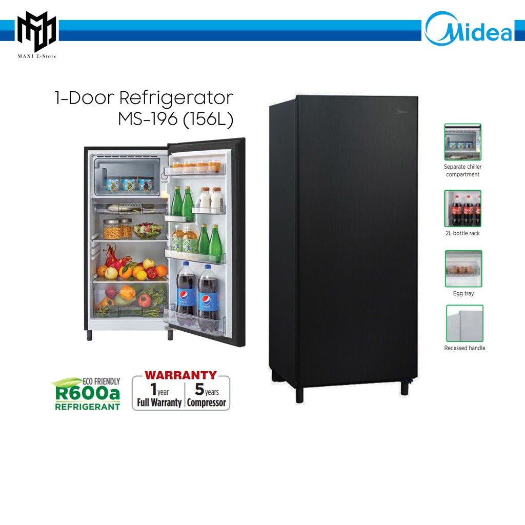 Midea Ms 196b 156l 1 Door Refrigerator Deodorizer Ms196b Shopee Malaysia
