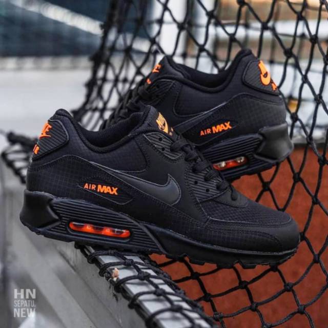 black and orange air max 90s