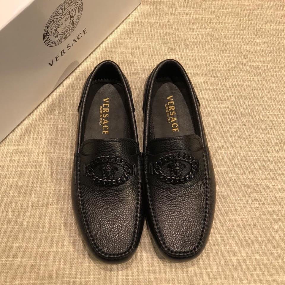 versace shoes leather