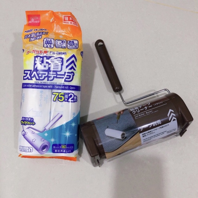 Lint Roller and Lint Roller Adhesive Tape Refill , Dust roller Daiso