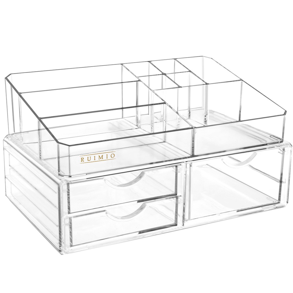 Ruimio 3 Drawer Style Makeup Cosmetics Jewelry Storage Box Case