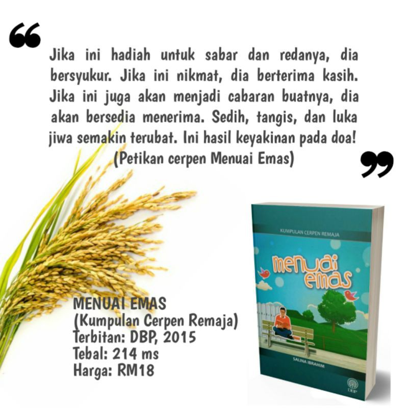 Menuai Emas Kumpulan Cerpen Remaja Salina Ibrahim Dbp Shopee Malaysia