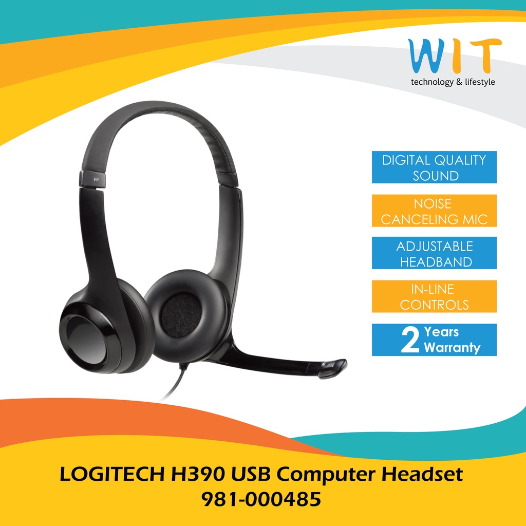 LOGITECH H390 USB Computer Headset - 981-000485