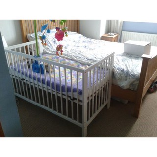 Baby Cot Or Crib Adjustable Height And Beside Bed 60 X 120 Cm