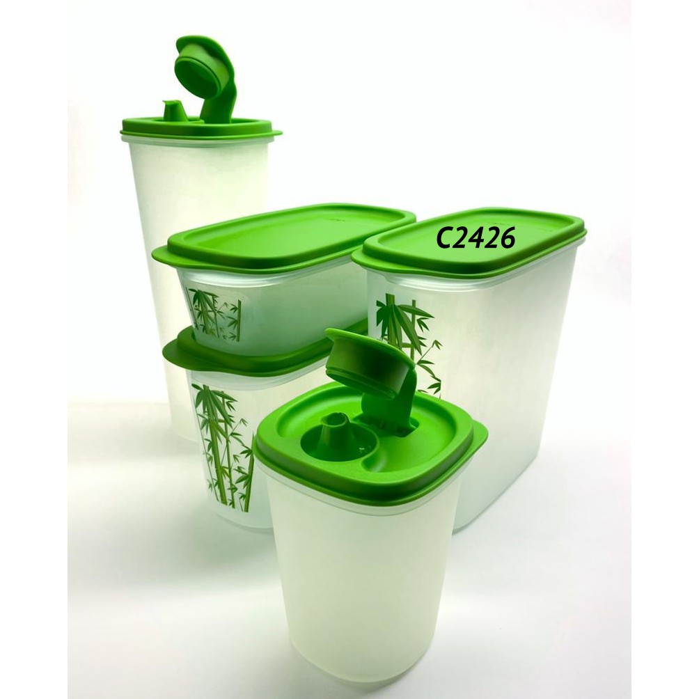 Tupperware Modular Mates (MM) Bamboo set (5) *Limited Rare collectors