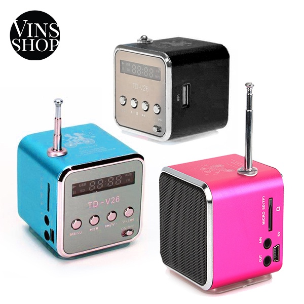 Silver Portable Music Player for Car Sports Dorm Room for Home FM Radio Stereo Mini Music Player Crisis Mini Speaker 