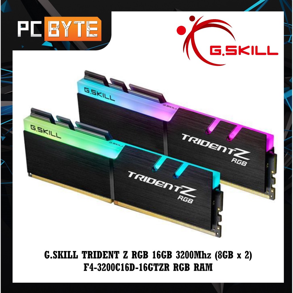 G Skill Trident Z Rgb 16gb 8gb X 2 F4 30c16d 16gtzr Rgb Ram Shopee Malaysia