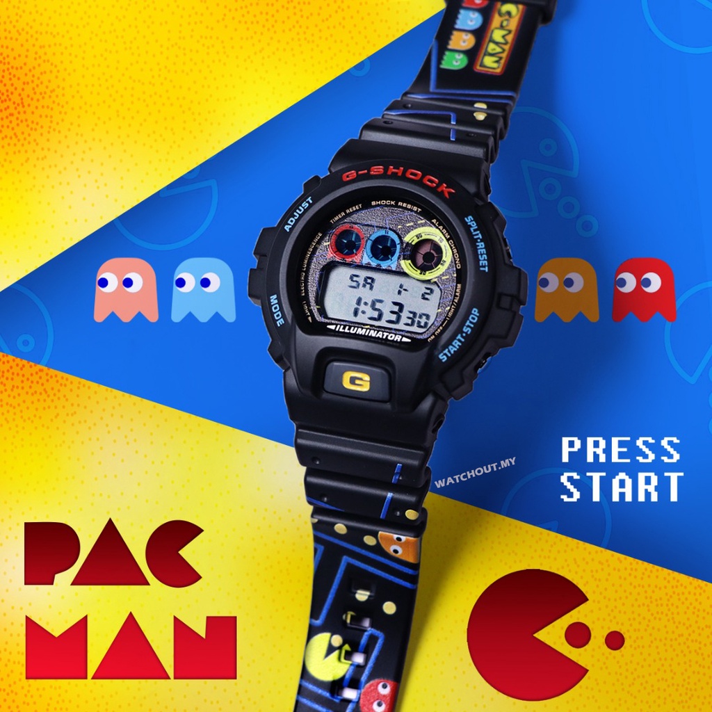 Pac Man G-Shock Custom DW-6900 Watch Man Jam Tangan lelaki digital ...