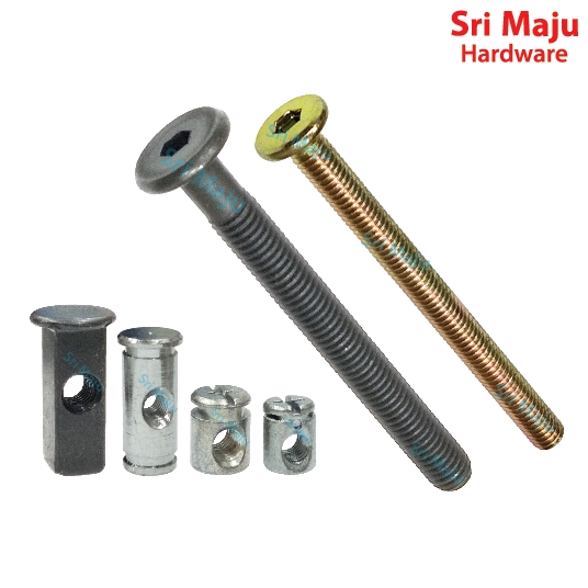 MAJU JCBC JCBB Furniture Connector Fixing Screw Bolt Nut Hex Insert Wood Barrel Nut Ikea Courts