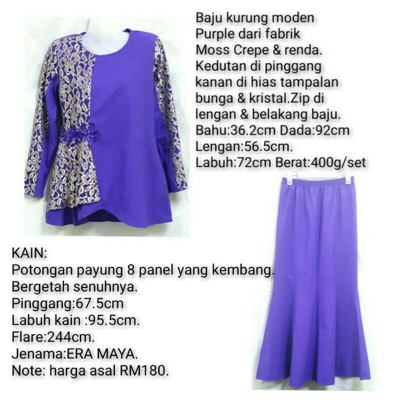 Buy Kurung Moden Pesak Kebaya Preloved Seetracker Malaysia