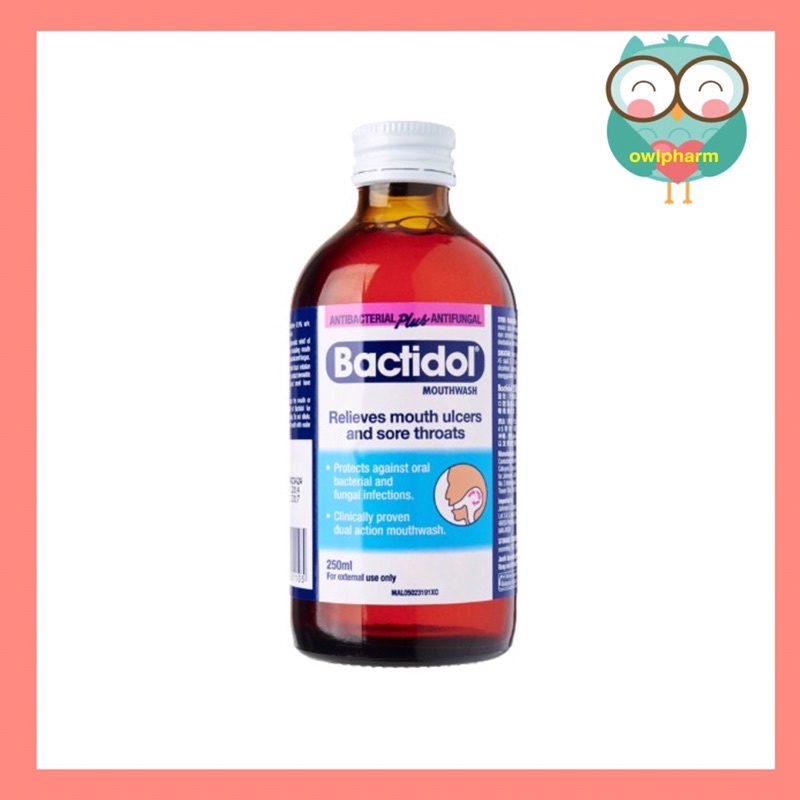 Bactidol Antibacterial Plus Antifungal Mouthwash 250ml Relives Mouth