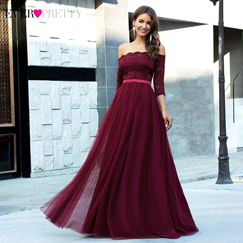 red wine party dress