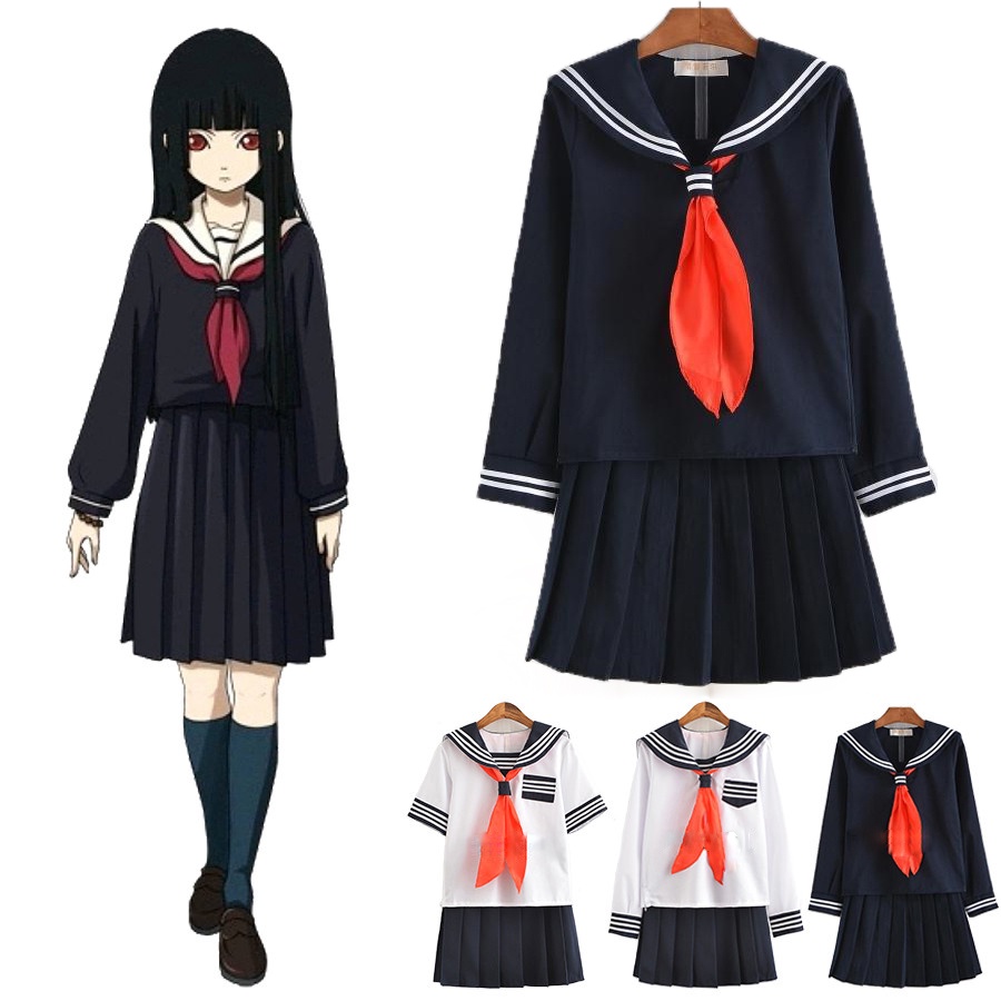 Ready Stock] Jigoku Shoujo Enma Ai JK Uniform Japanese Anime School Uniforms  Girls Sailor Sets Pleated Skirt Uniform COS Costume | Shopee Malaysia