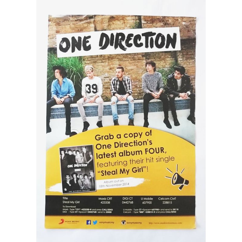 PERFECT COLLECTION ONE DIRECTION : FOUR-poster ( % official original Malaysia edition大马版绝版 )