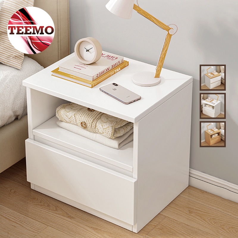 TEEMO Single Drawers Bedside Table Simple Modern Small Storage Rental